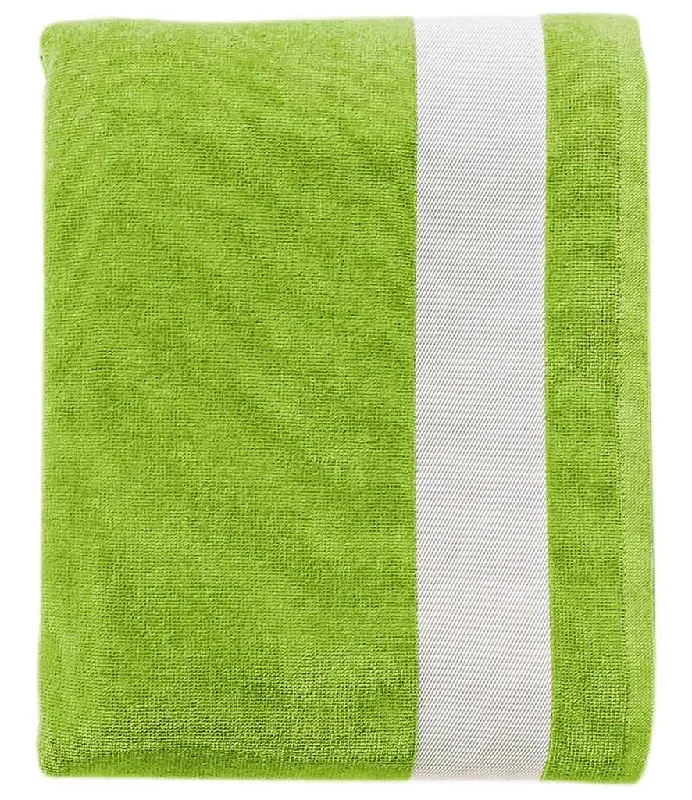 SOL'S Lagoon Beach Towel | Lime Green/White