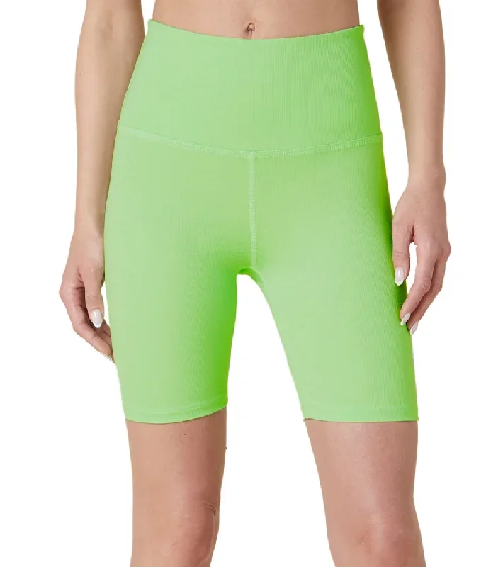 Beyond Yoga Heather Rib High Waisted Biker Shorts Pistachio Ice Heather Rib