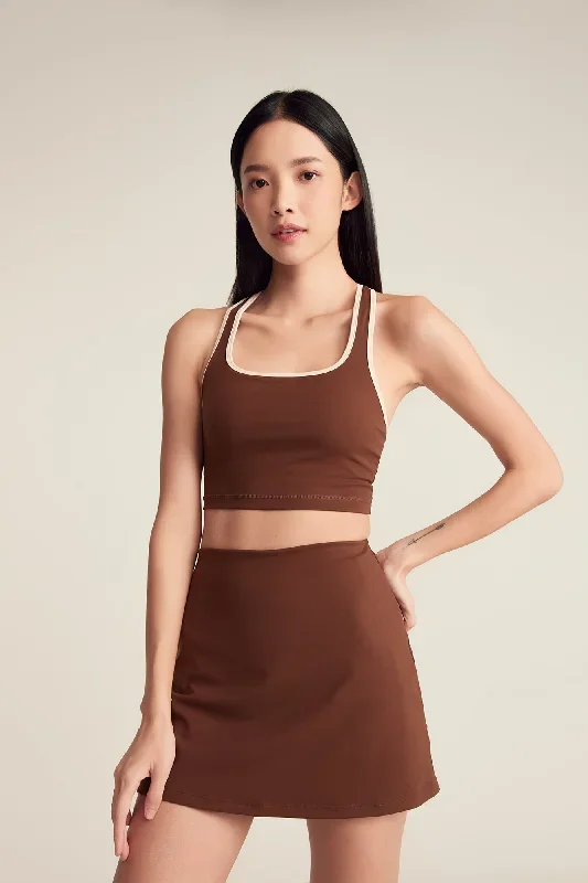 Boxy Longline Bra in Cocoa