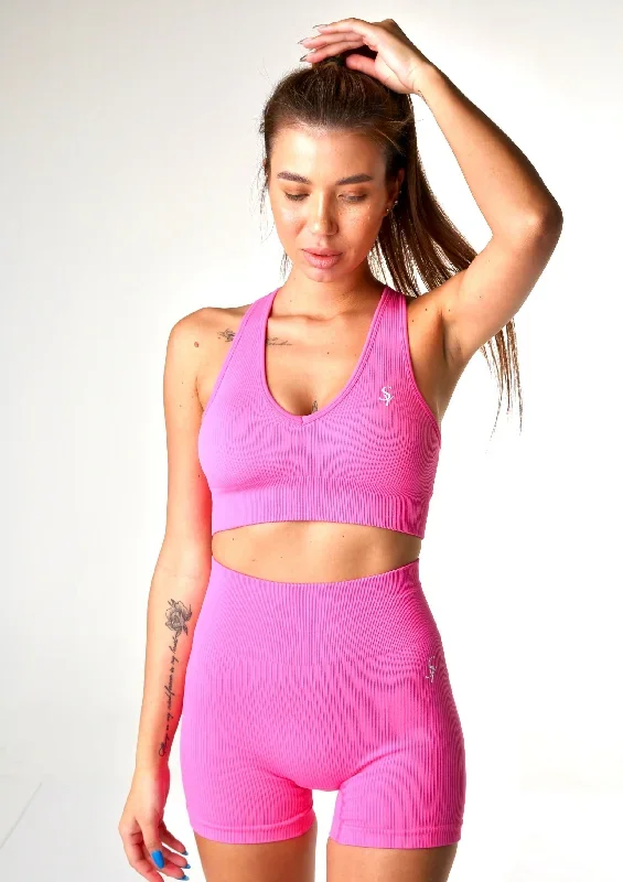 ''Aoma'' Hot Pink - Stylish Shorts and Bra Set