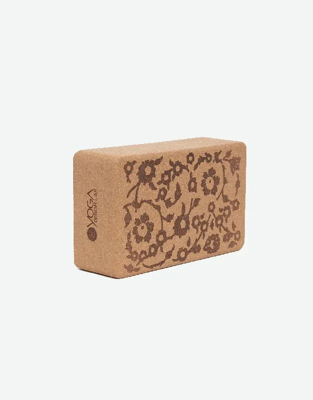 Cork Yoga Block - Floral Batik Tonal - Best To Achieve Proper Pose Alignment