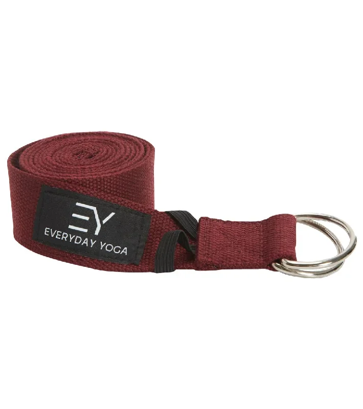 Everyday Yoga 6 Foot Yoga Strap D-Ring  Merlot