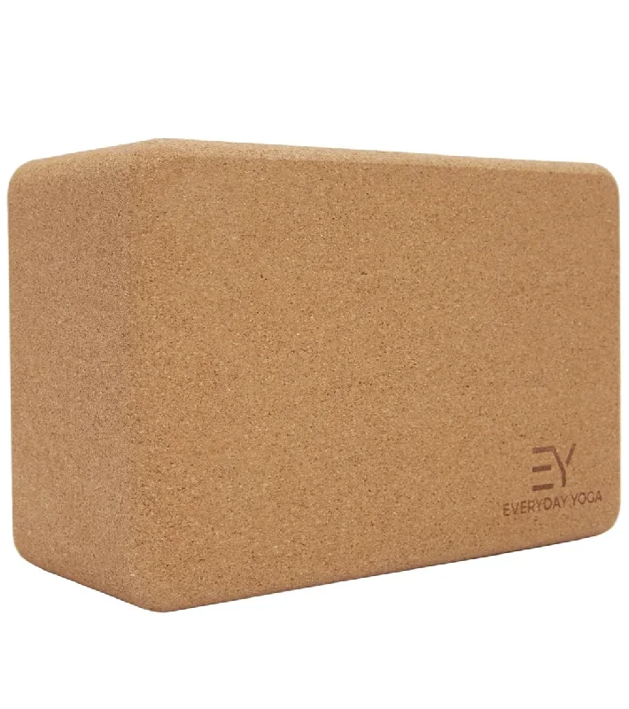 Everyday Yoga Cork Yoga Block 4 inch  Natural