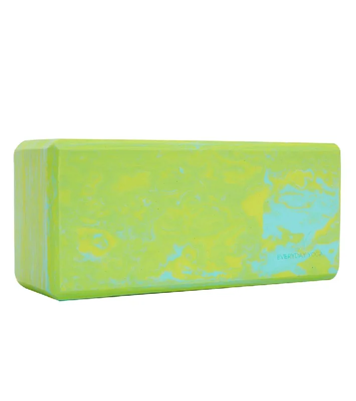 Everyday Yoga Kid’s 3 Inch Marbled Foam Yoga Block Turquoise Multi