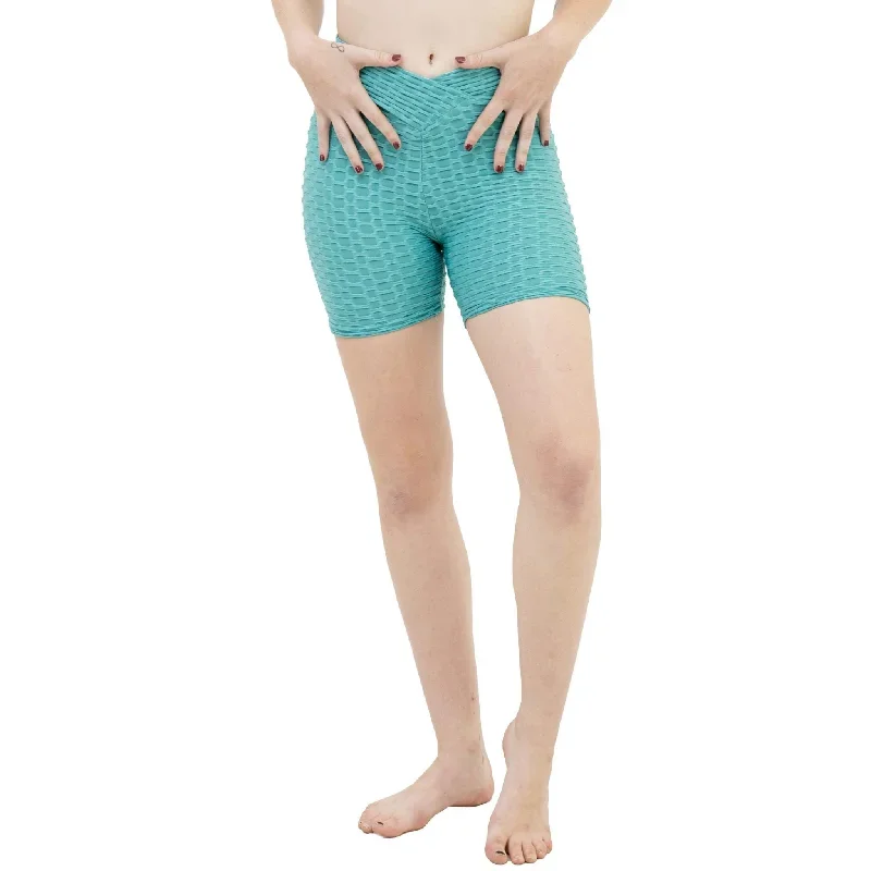 Fancy Waist Push-Up Squad Scrunch Aqua Cute Shorts