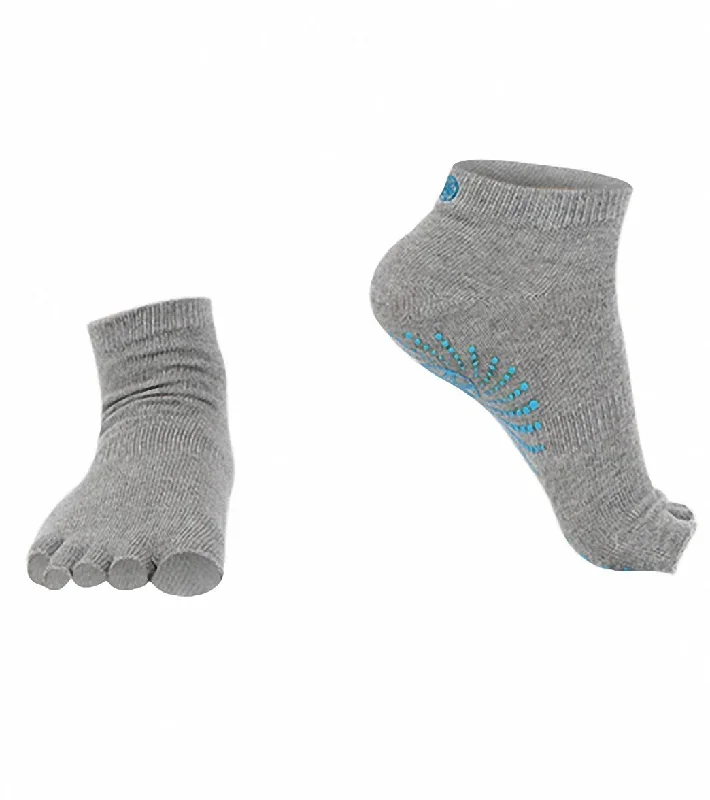 Gaiam Half-Toe Grip Socks Medium Gray Heather