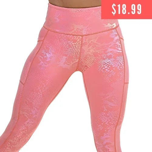 Glisten Here Leggings | Peach Pink