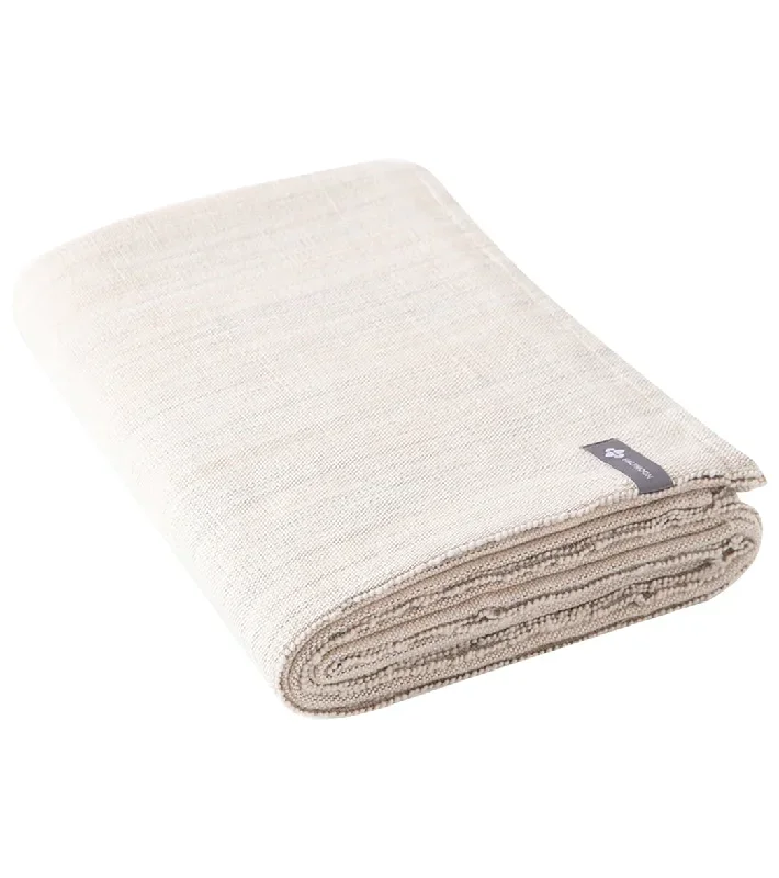 Halfmoon Melange Cotton Yoga Blanket Sandstone