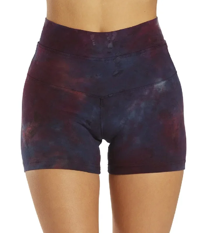 Hard Tail High Rise Yoga Booty Shorts Lava Wash Purple Boysenberry