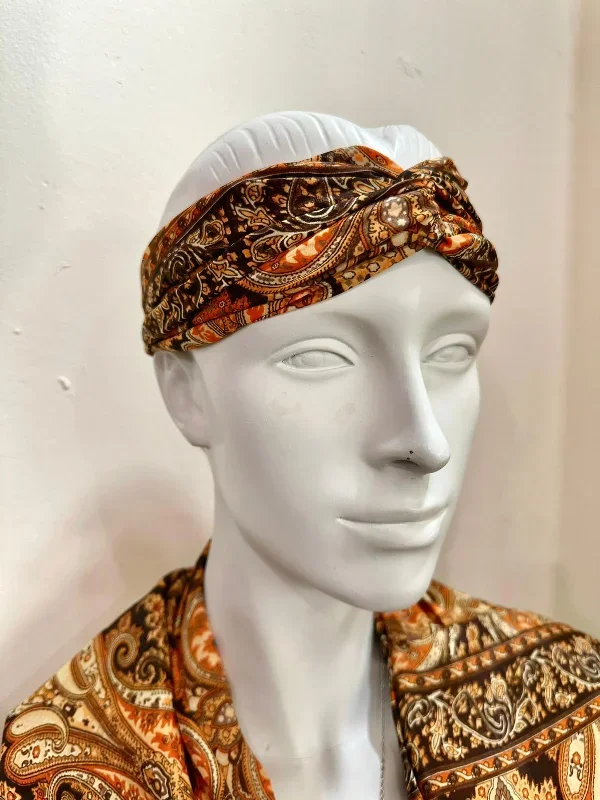 Headband - Psychedelic - Maroon & Mustard