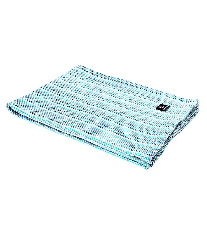 Hugger Mugger Cotton Yoga Blanket Multi Blue