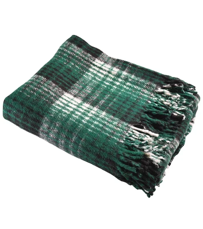 Hugger Mugger Recycled Plaid Blanket Green