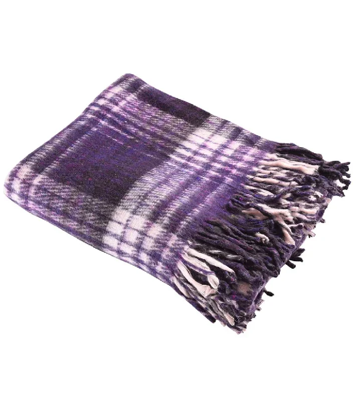 Hugger Mugger Recycled Plaid Blanket Purple