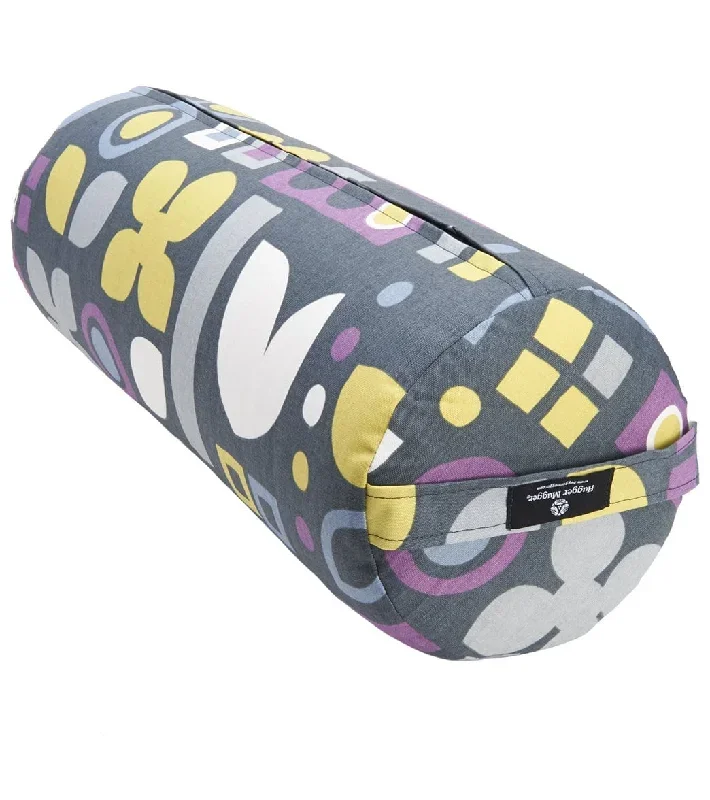 Hugger Mugger Round Printed Yoga Bolster Graphic Graphite