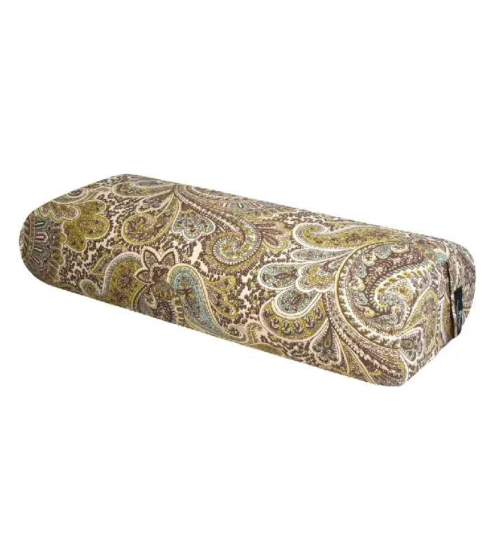 Hugger Mugger Standard Printed Yoga Bolster Paisley Café