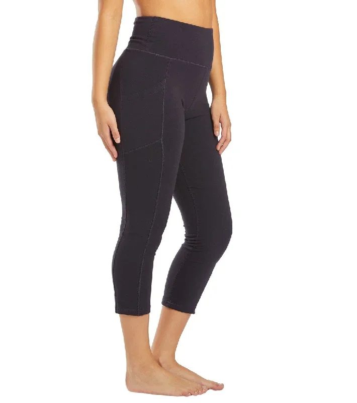 Marika Bailee High Rise Tummy Control Yoga Capris with Pockets Midnight Blue