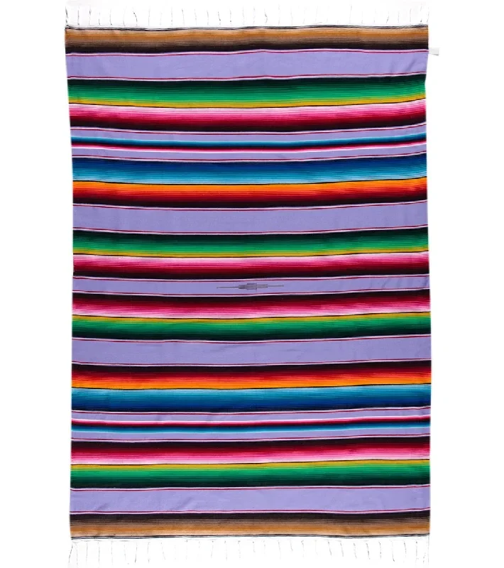 Native Yoga Large Mexican Serape Blanket Lavender