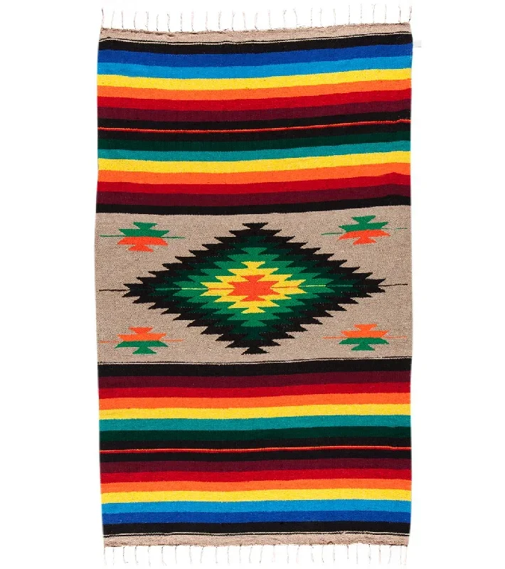 Native Yoga Super Diamond Mexican Yoga Blanket (Colors May Vary) Natural