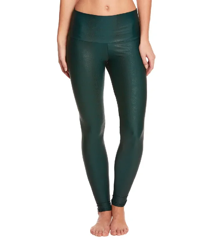 Onzie High Waisted Yoga Leggings Green Venom