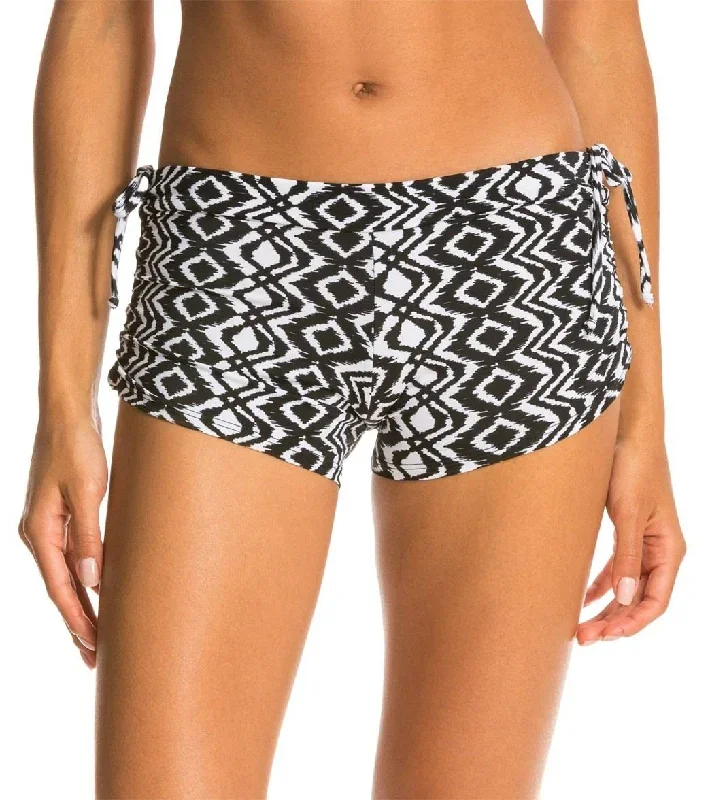 Onzie Side String Yoga Shorts Black Diamond