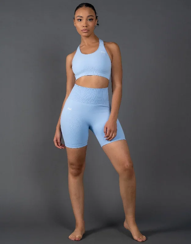 Premium Seamless Midi Bike Shorts V5.1 - Baby Blue