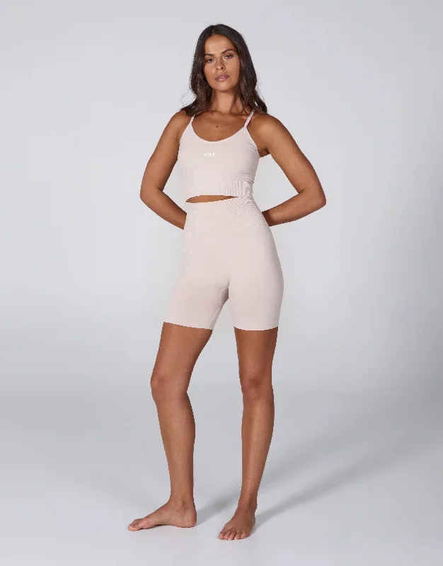 Premium Seamless Favourites Midi Bike Shorts - Bone