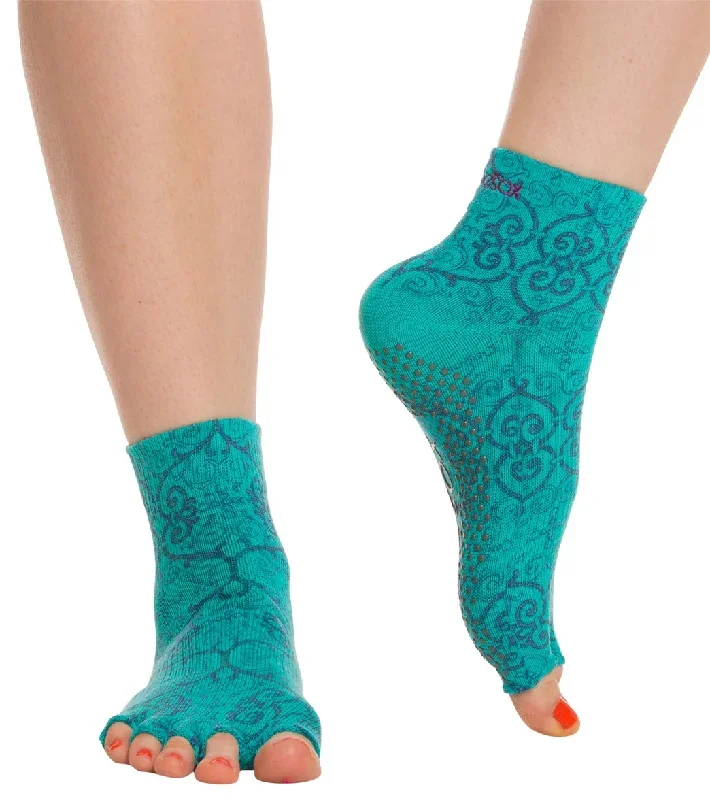 Toesox Ankle Length Half-Toe Yoga Grip Socks Mosaic