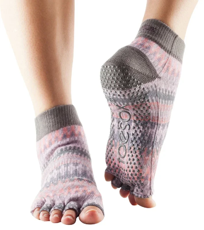 Toesox Ankle Length Half-Toe Yoga Grip Socks Siren