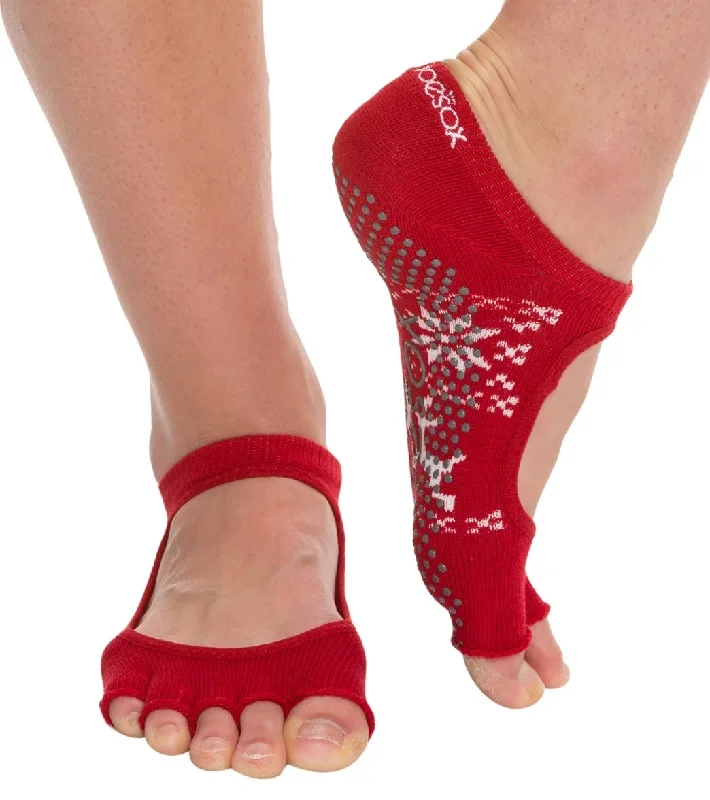 Toesox Bella Half-Toe Yoga Grip Socks Oh Deer