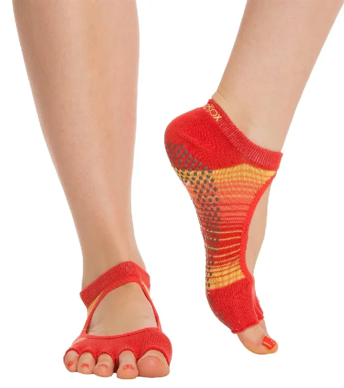 Toesox Bella Half-Toe Yoga Grip Socks Sunrise