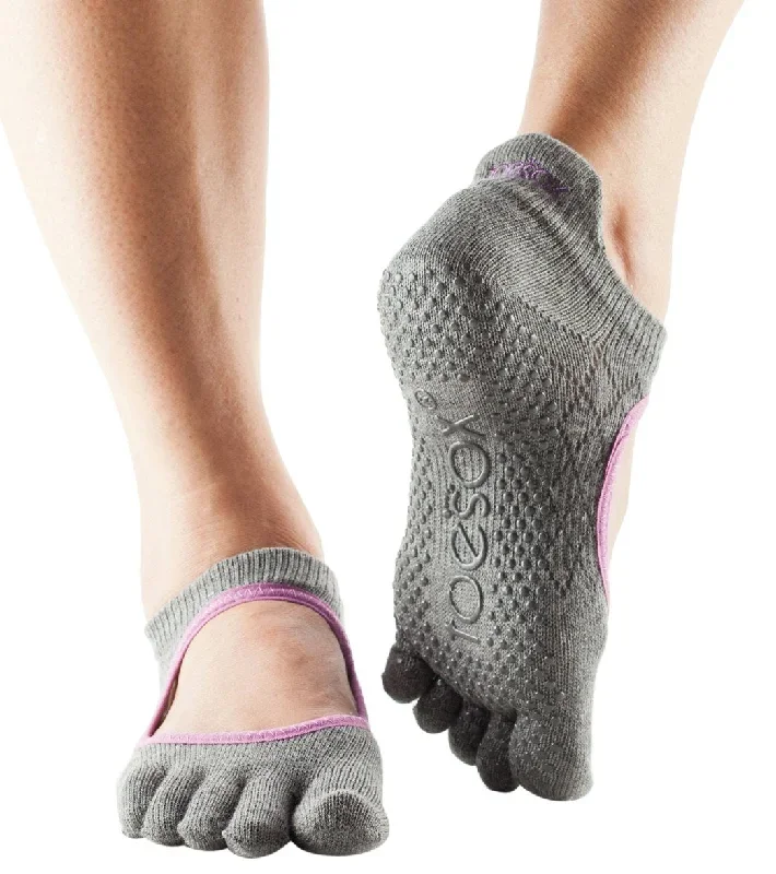 Toesox Bellarina Full-Toe Yoga Grip Socks Fishnet Storm