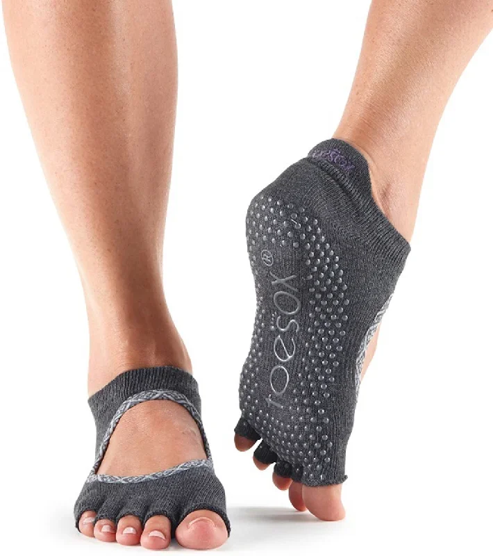 Toesox Bellarina Half-Toe Yoga Grip Socks Carbon Batik