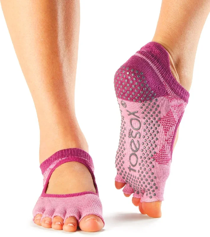 Toesox Bellarina Half-Toe Yoga Grip Socks Rosa