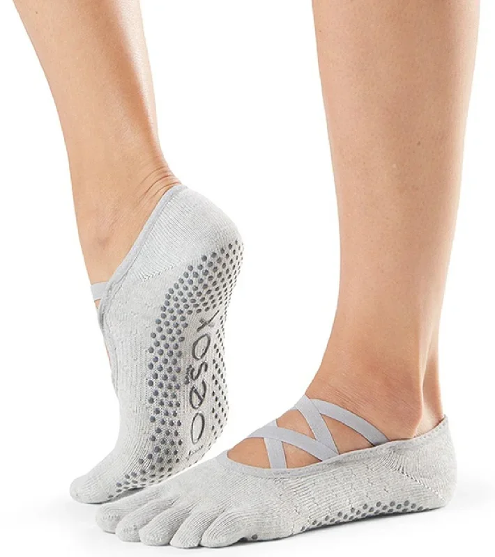 Toesox Elle Full-Toe Yoga Grip Socks Blizzard