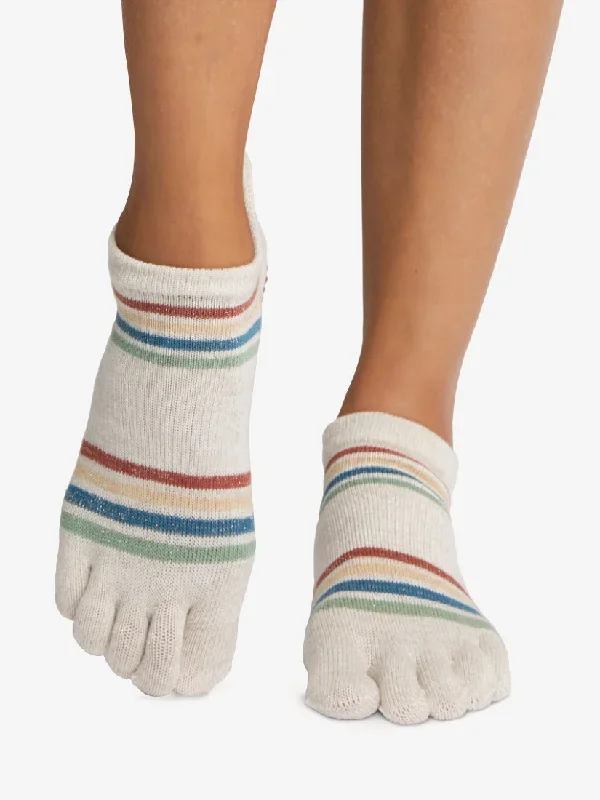 ToeSox Grip Full Toe Low Rise - Vintage Rainbow