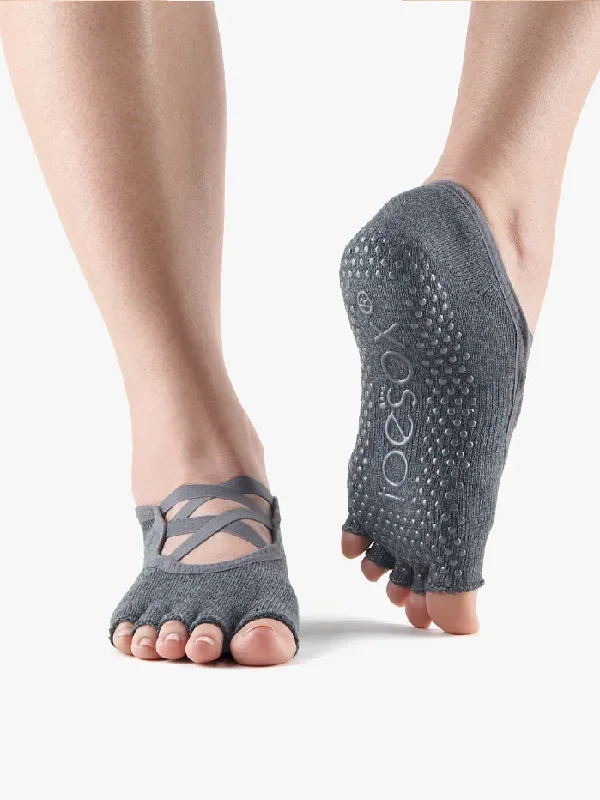 ToeSox Grip Half Toe Elle - Charcoal Grey