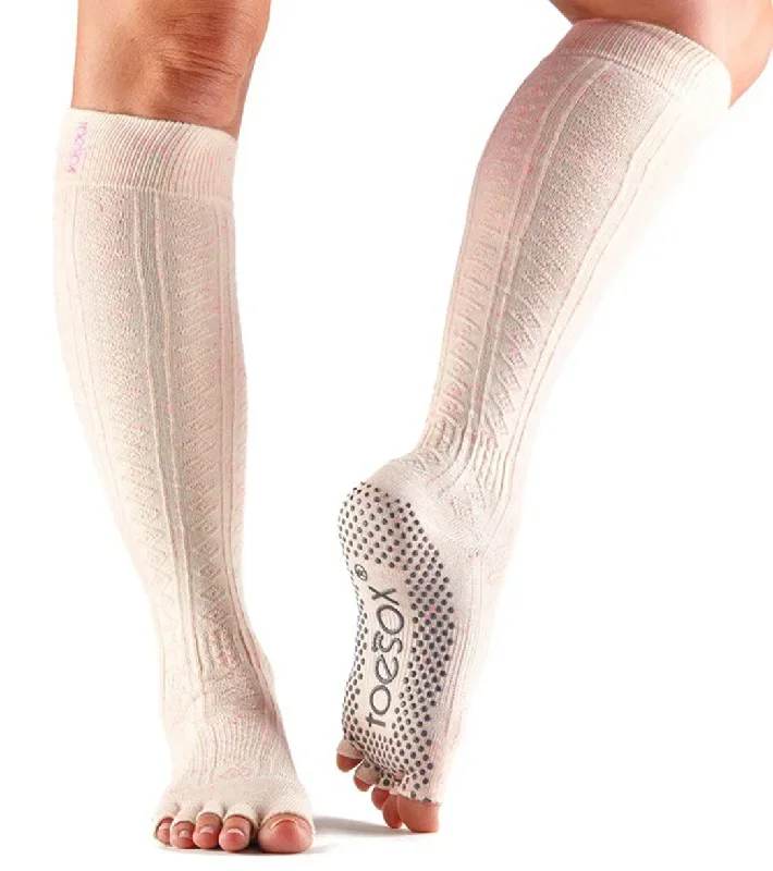 Toesox Knee High Scrunch Half-Toe Yoga Grip Socks Confetti