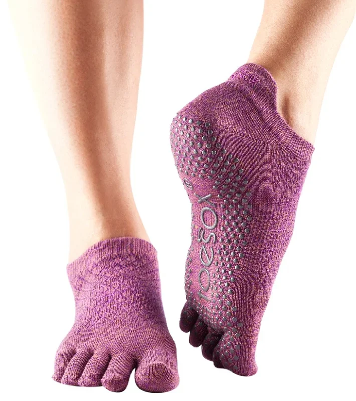 Toesox Low Rise Full-Toe Yoga Grip Socks Fishnet Luscious