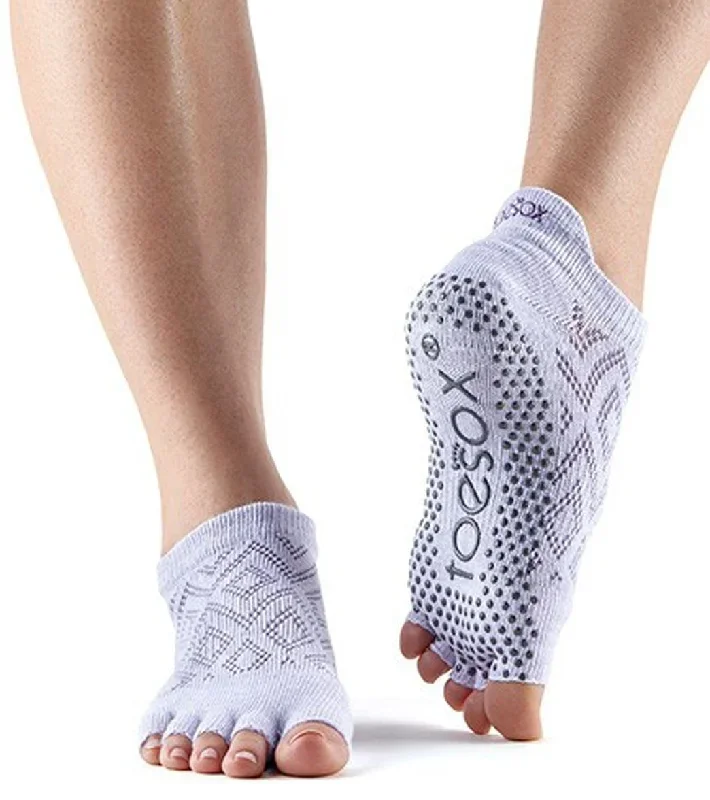 Toesox Low Rise Half-Toe Yoga Grip Socks Diamond Lotus