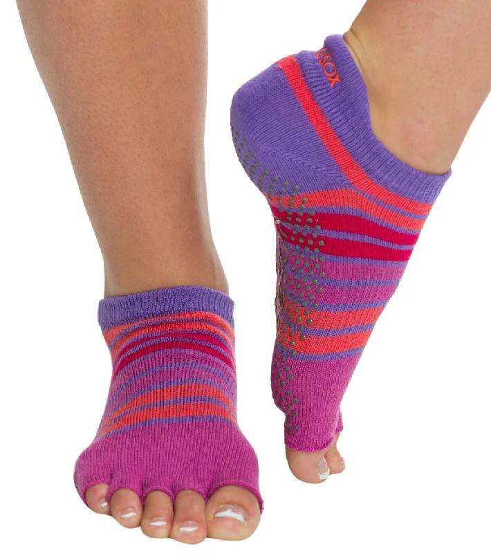 Toesox Low Rise Half-Toe Yoga Grip Socks Hula Hoop