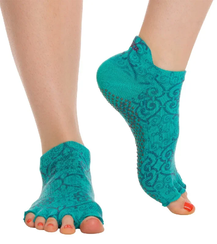 Toesox Low Rise Half-Toe Yoga Grip Socks Mosaic