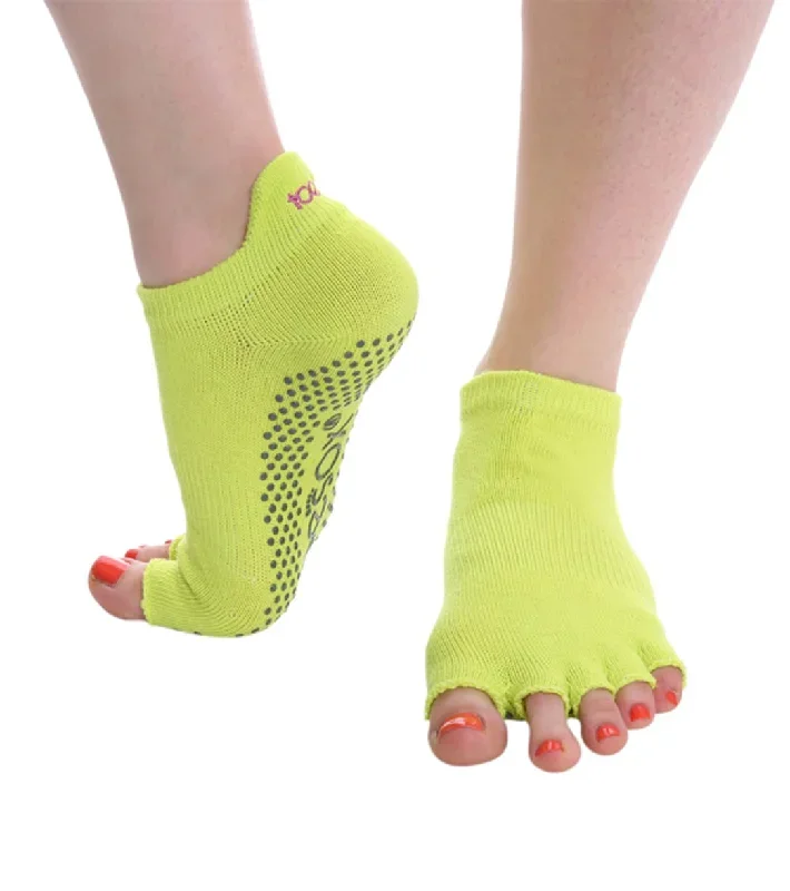 Toesox Low Rise Half-Toe Yoga Grip Socks Sunshine