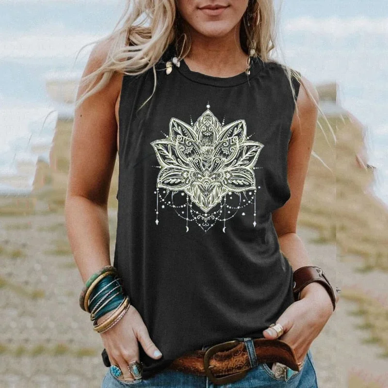 Lotus Boho Tank Tee