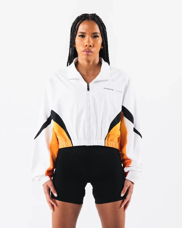 Retro Crop Jacket - White / Aura Gradient